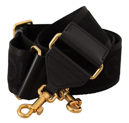 Elegant Black Shoulder Strap with Gold Accents
