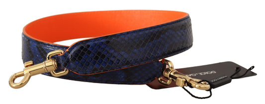 Blue Orange Python Leather Accessory Shoulder Strap