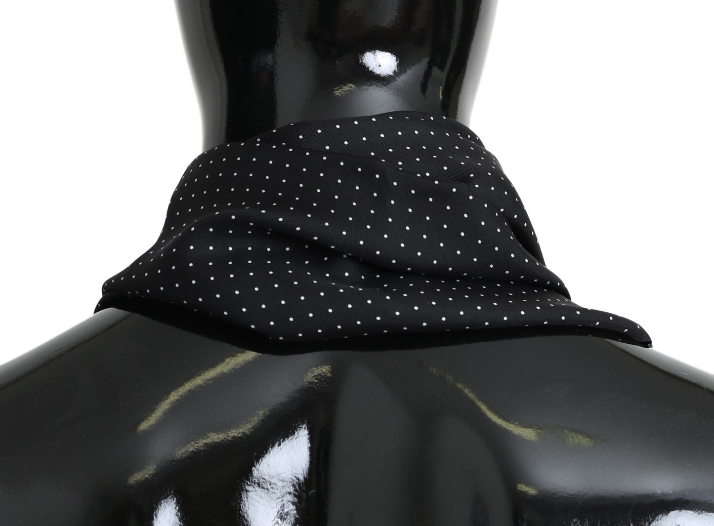 Elegant Silk Fringed Polka Dot Scarf