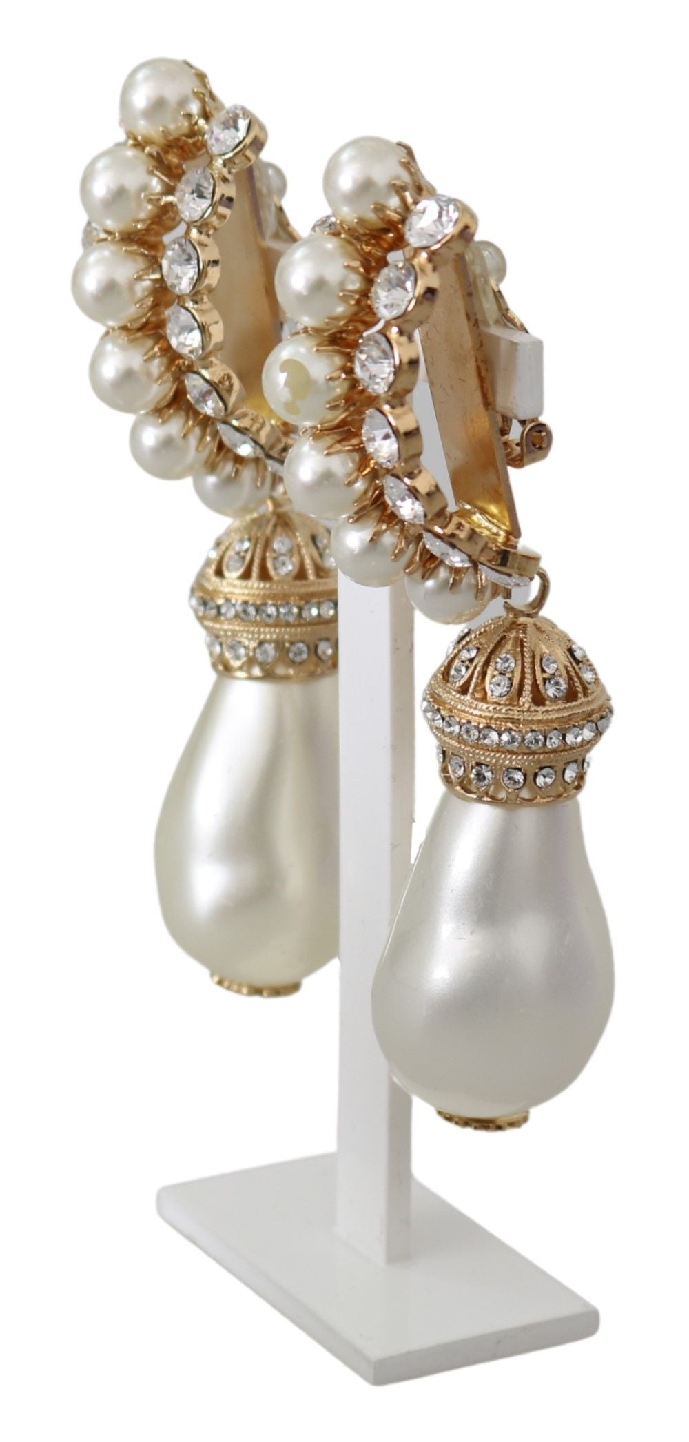 Elegant Crystal Drop Clip-On Earrings