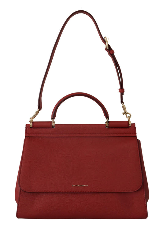 Dolce & Gabbana Red Leather Hand Shoulder SICILY Women Bag