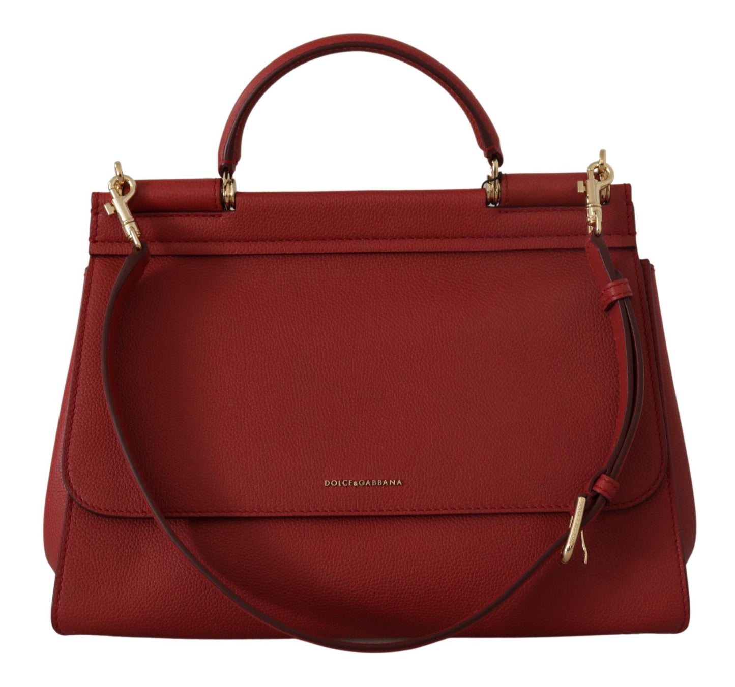 Dolce & Gabbana Red Leather Hand Shoulder SICILY Women Bag