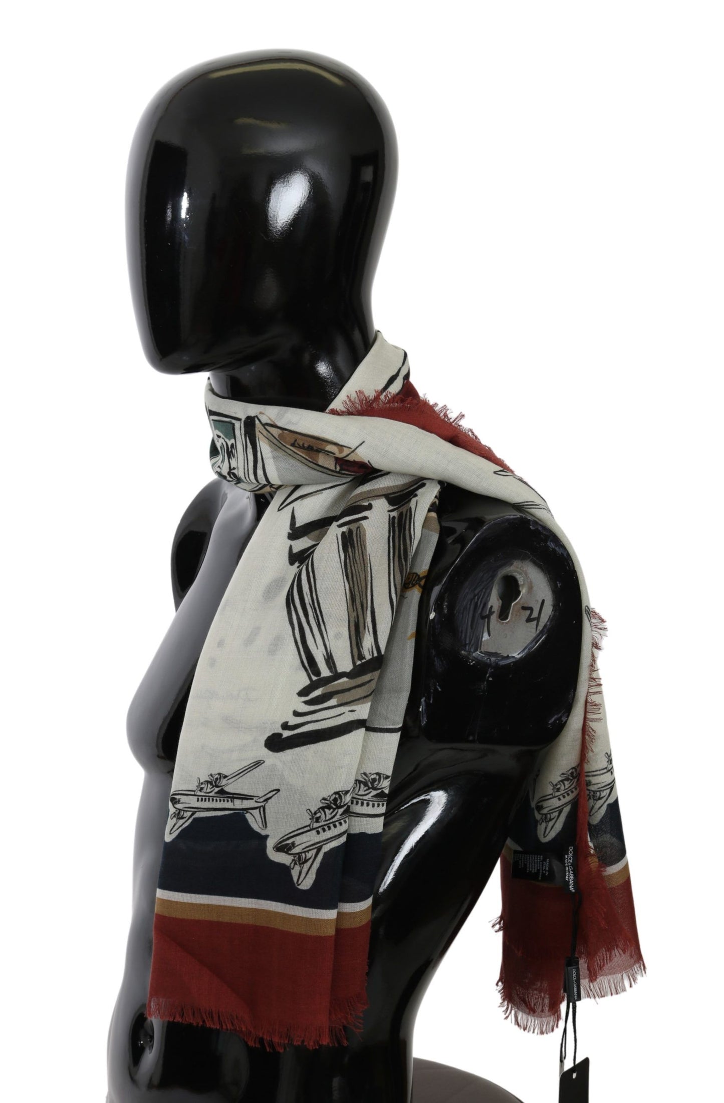 Elegant Cashmere Silk Men's Scarf in Multicolor