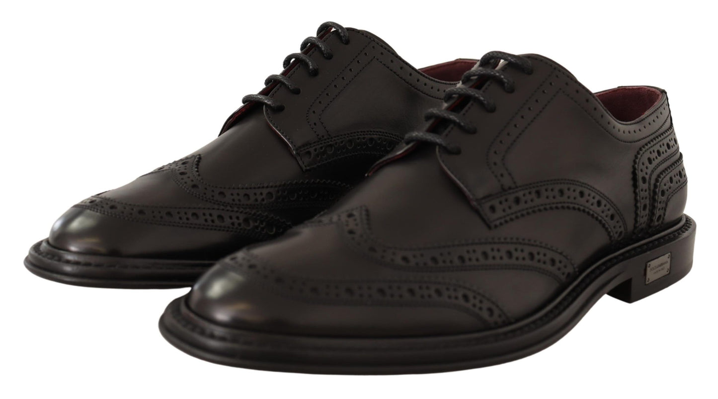 Elegant Black Leather Derby Shoes