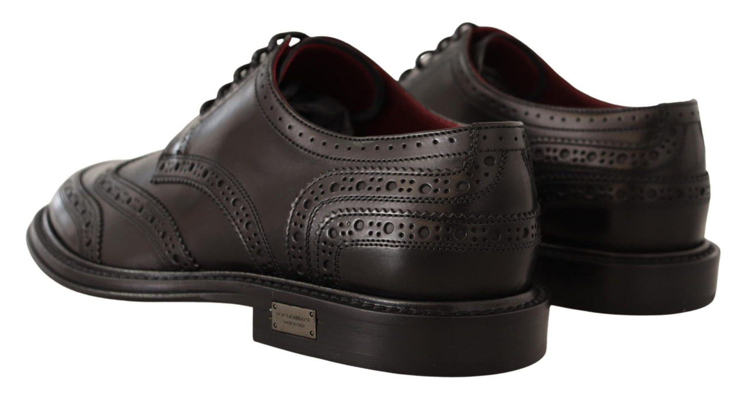 Elegant Black Leather Derby Shoes