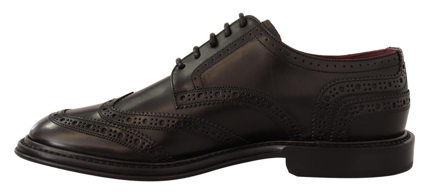 Elegant Black Leather Derby Shoes