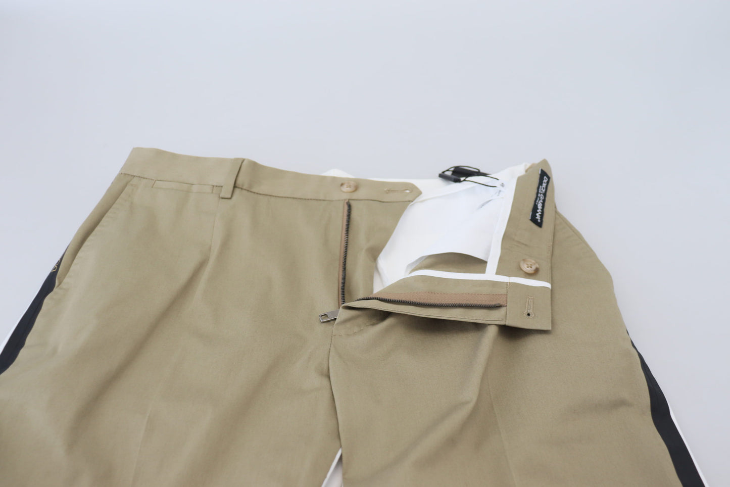 White Brown Slim Fit Chino Pants