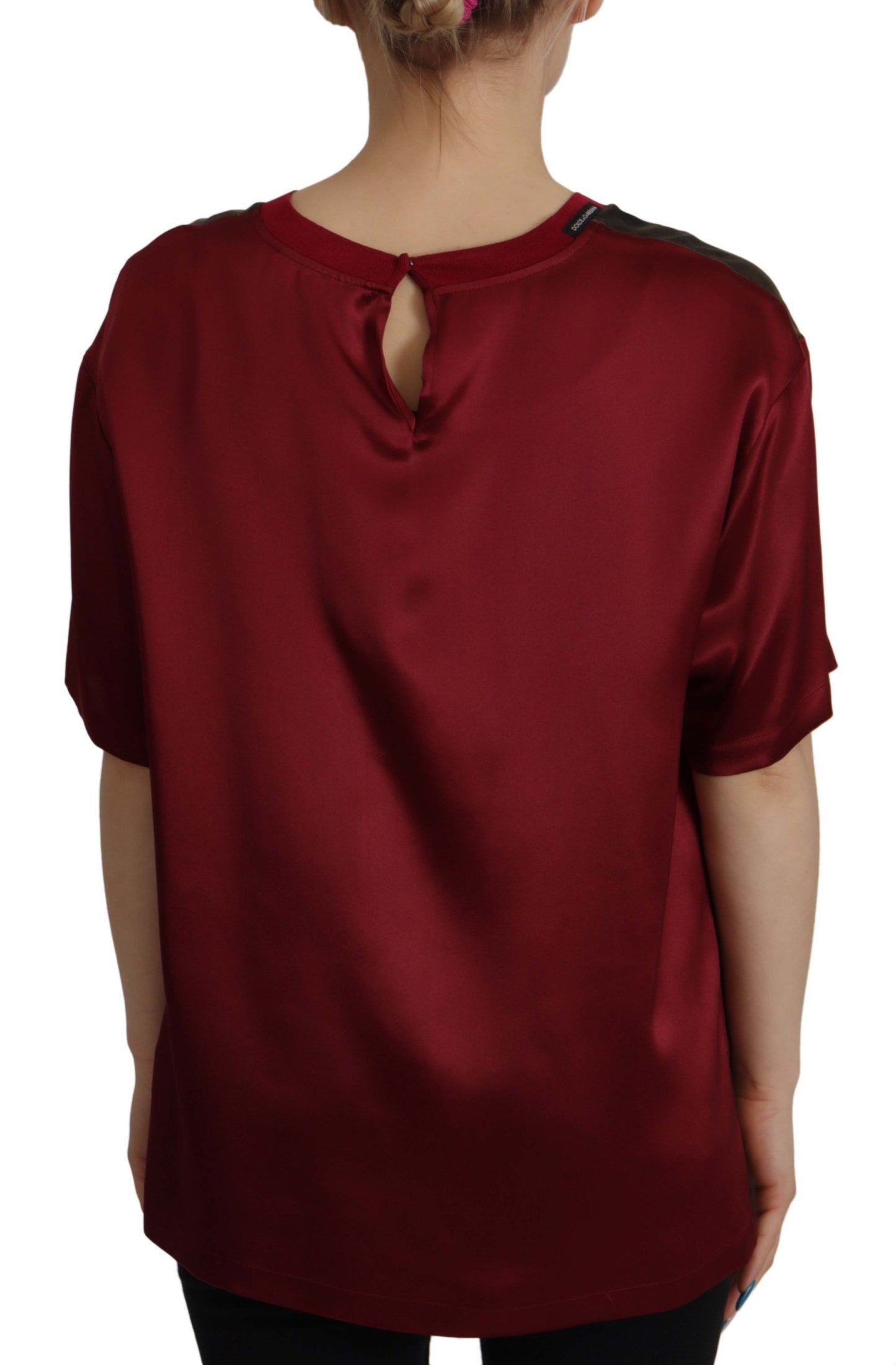 Multicolor Josephine Bonaparte Print Silk T-shirt