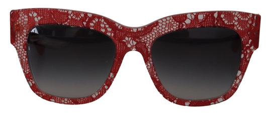 Elegant Lace-Infused Red Sunglasses