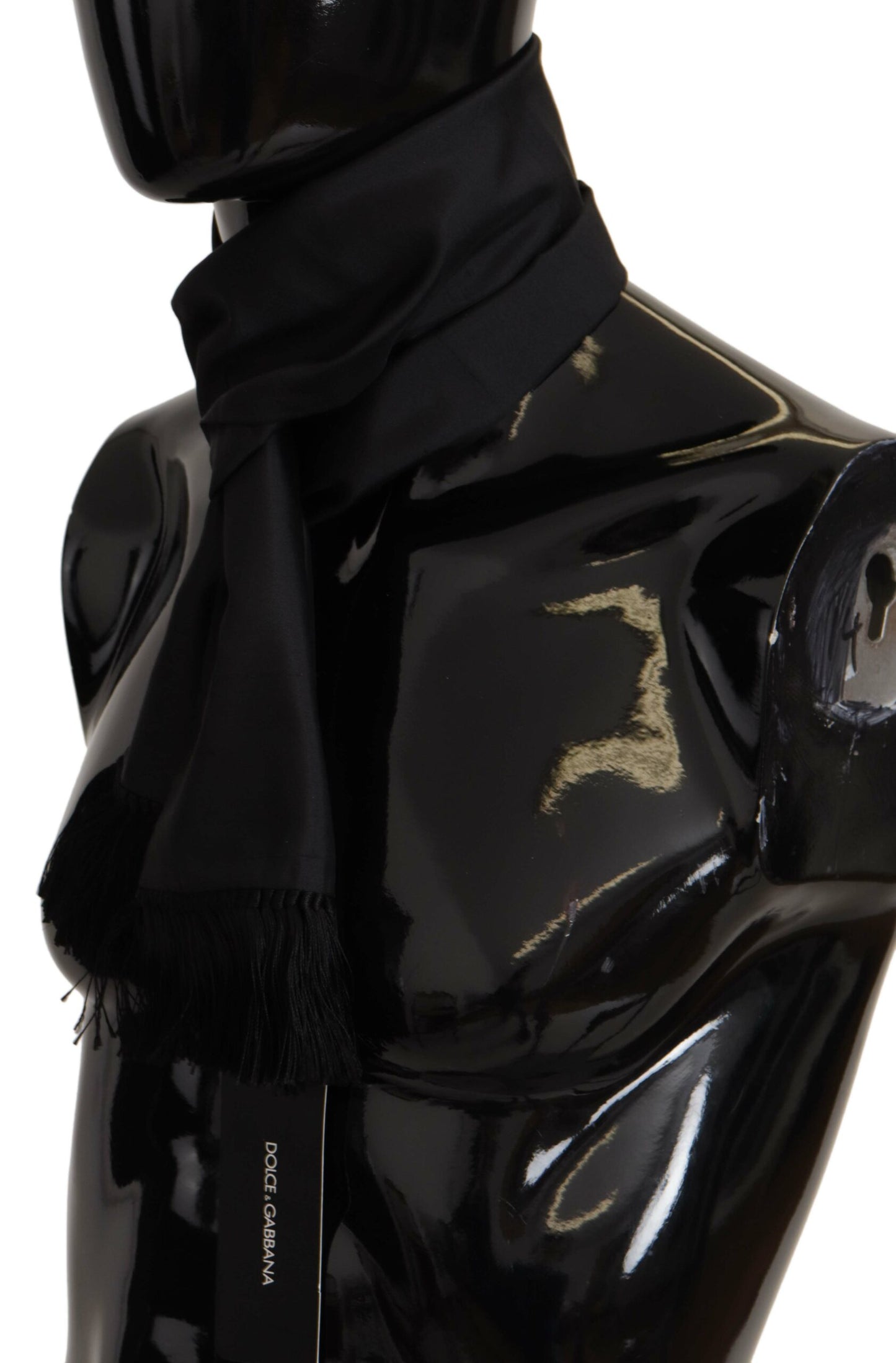Elegant Black Silk Men's Scarf