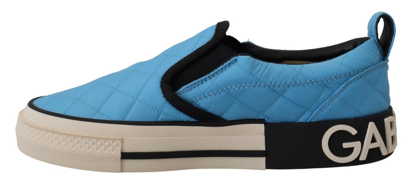 Elegant Light Blue Slip-On Sneakers