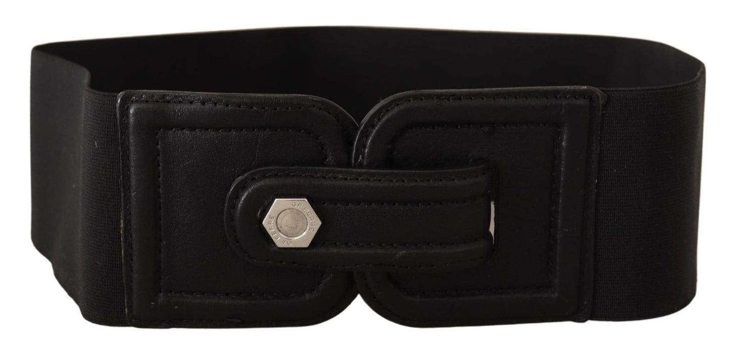 Elegant Black Leather Fashion Belt