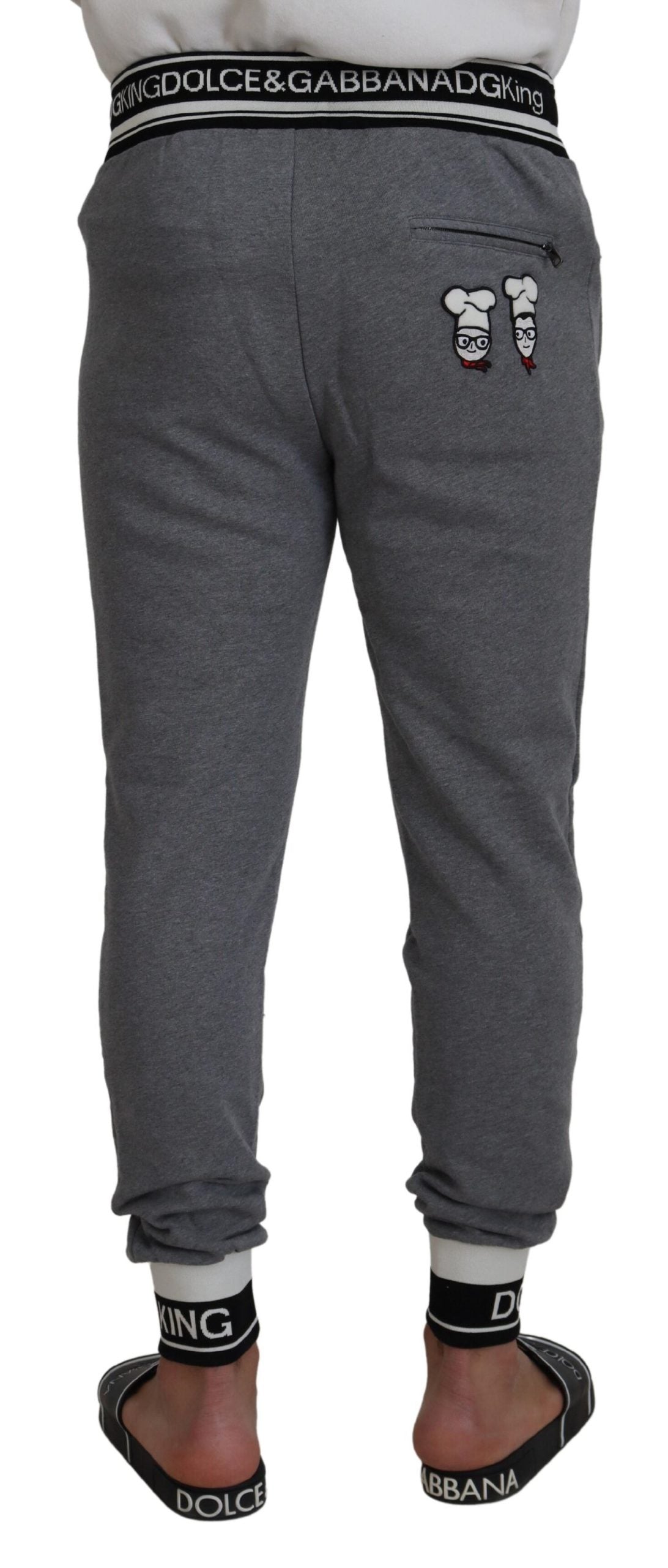 Gray Cotton Men Jogger Pants