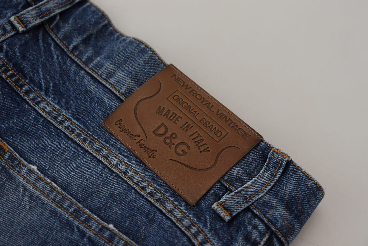Elegant Tattered Blue Denim Pants
