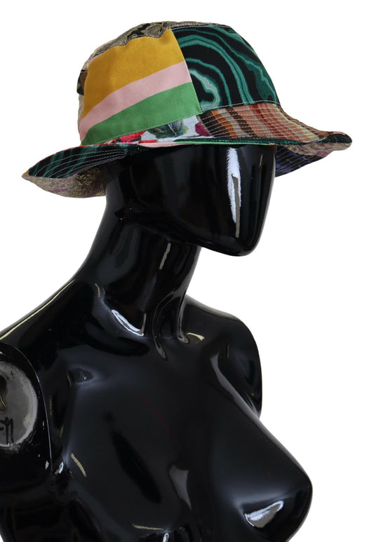 Multicolor Patchwork Bucket Fedora Cap