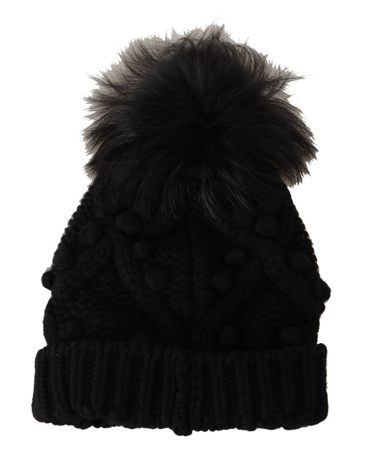 Elegant Cable Knit Cashmere Bobble Hat