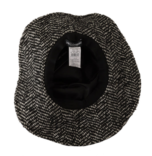 Elegant Black & White Wide Brim Hat