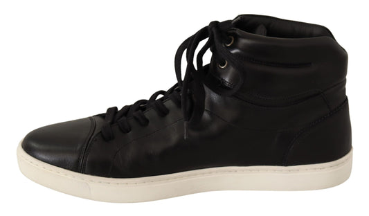 Classic High Top Black Leather Sneakers