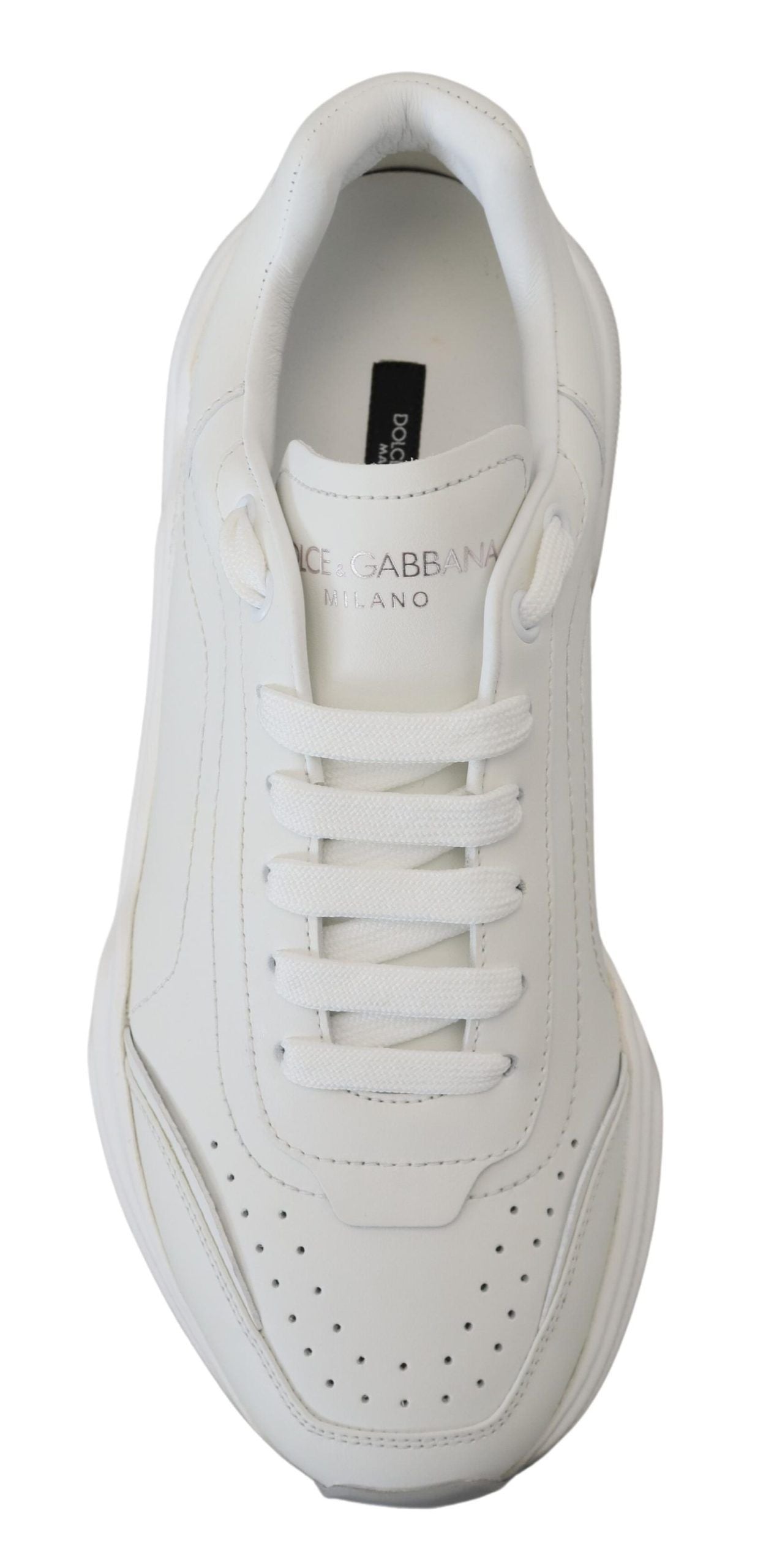 Chic Daymaster Leather Sneakers - Elegant White