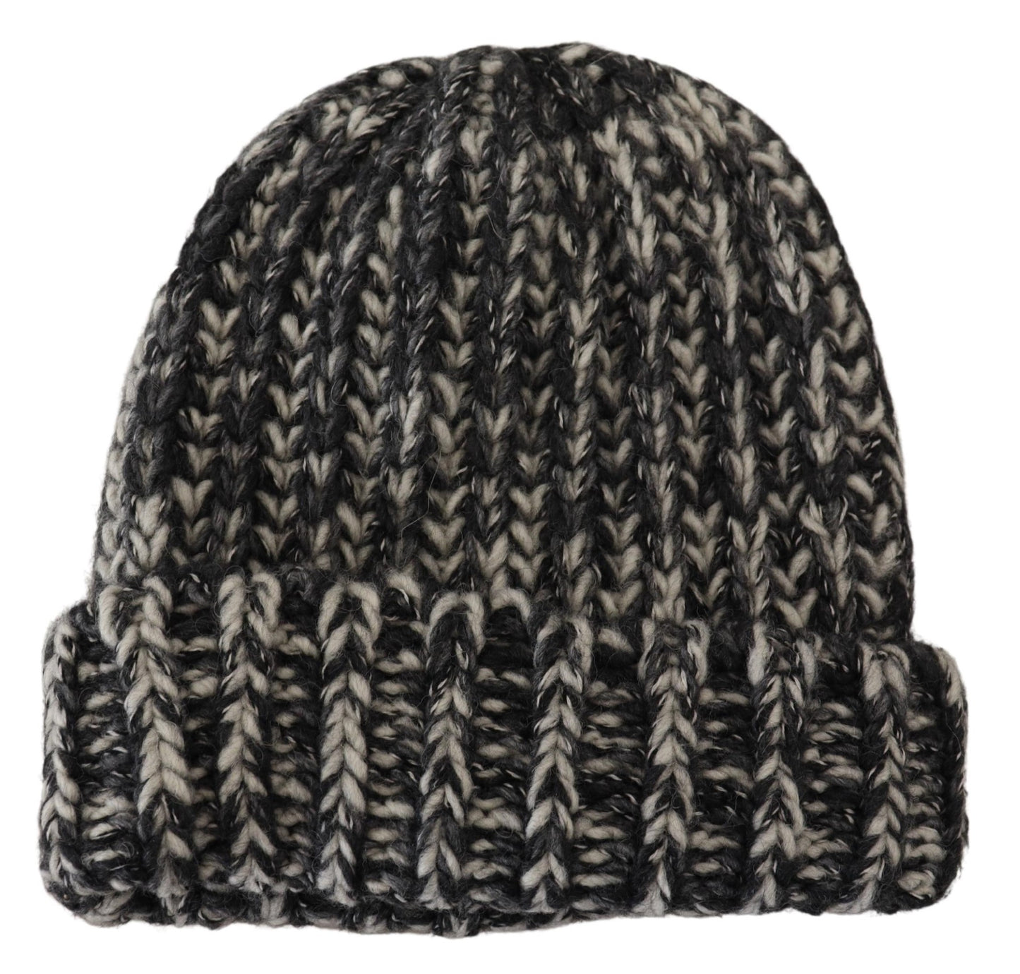 Elegant Black and White Cashmere Beanie