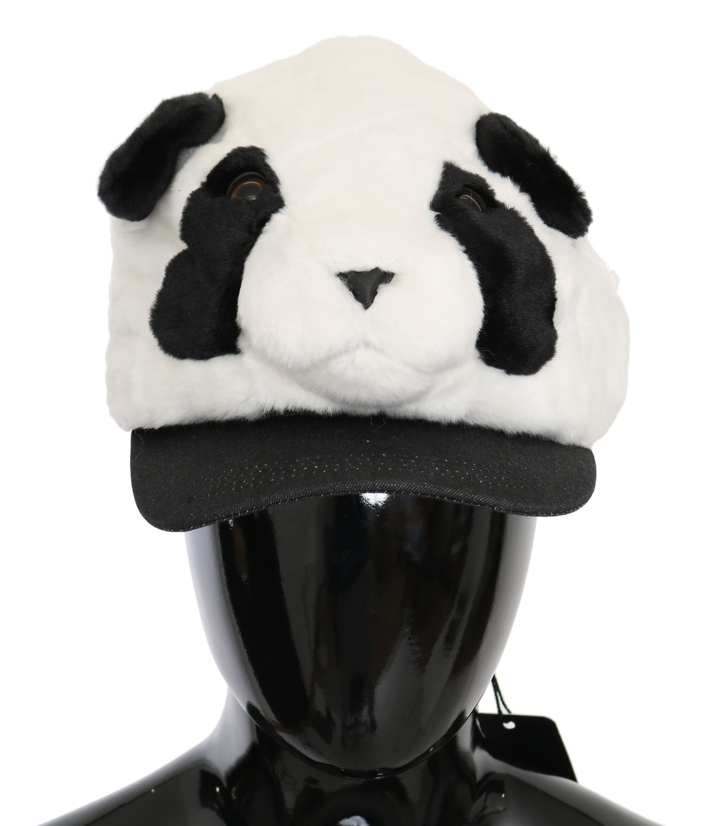Elegant Monochrome Panda Fur Baseball Cap