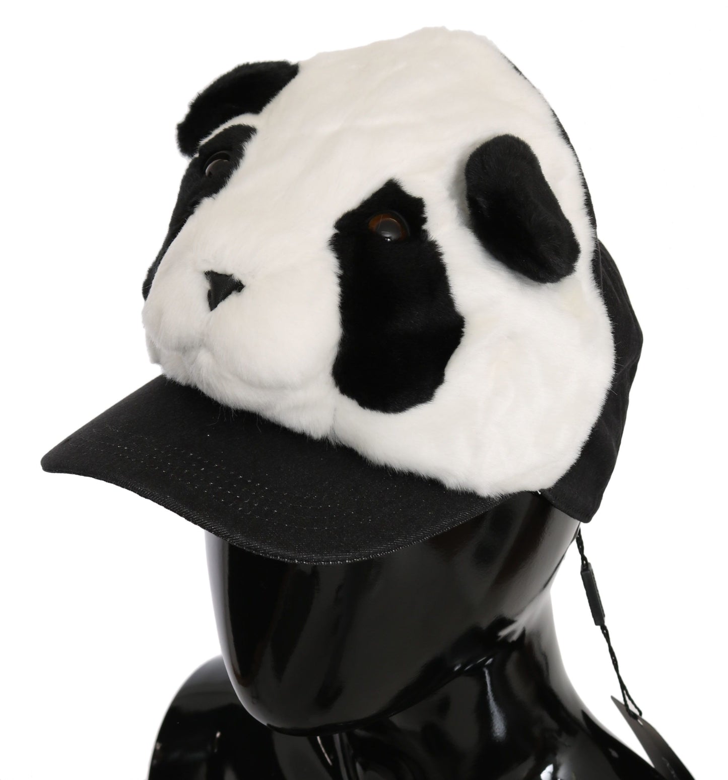 Elegant Monochrome Panda Fur Baseball Cap