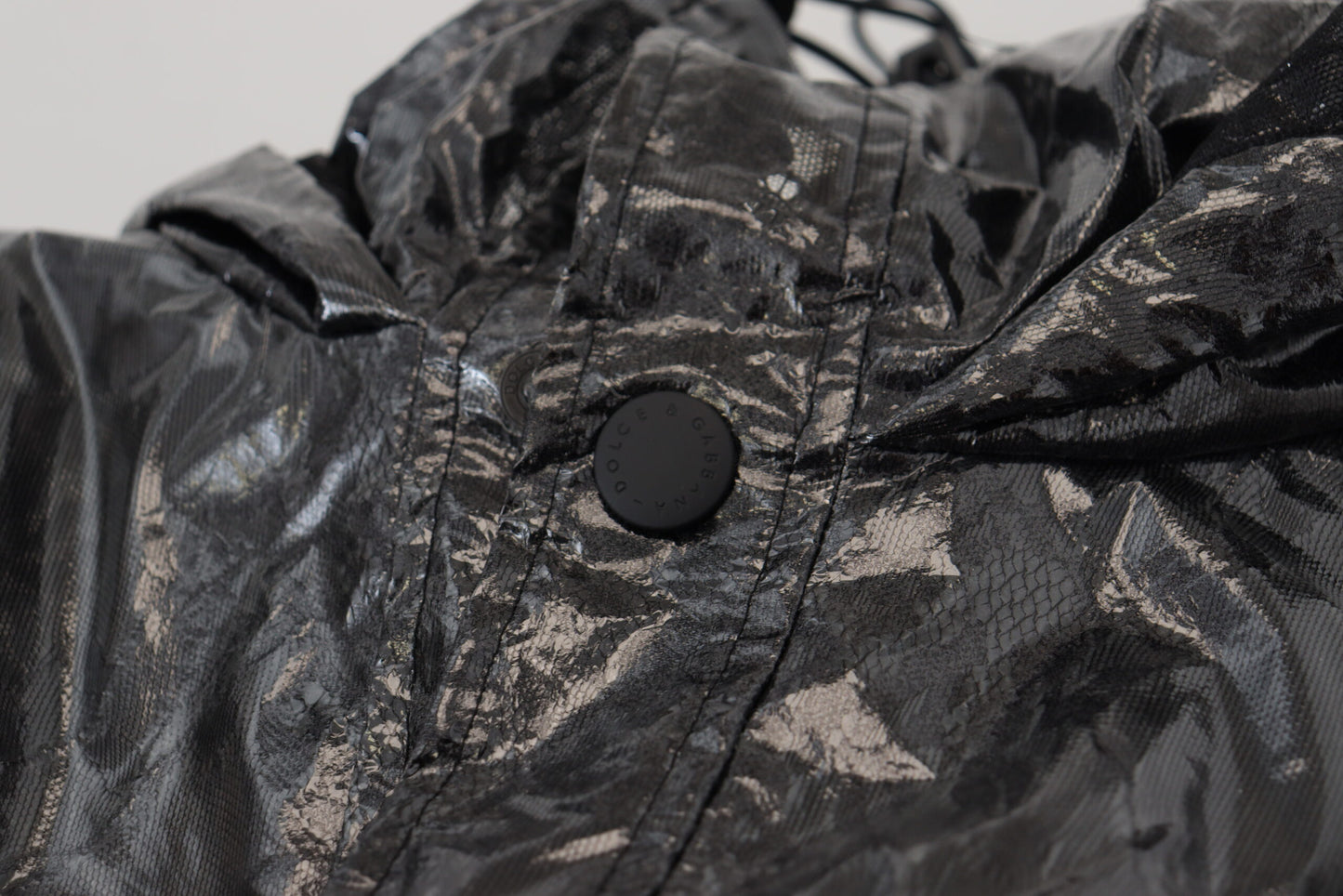 Elegant Designer Black Nylon Pullover Jacket