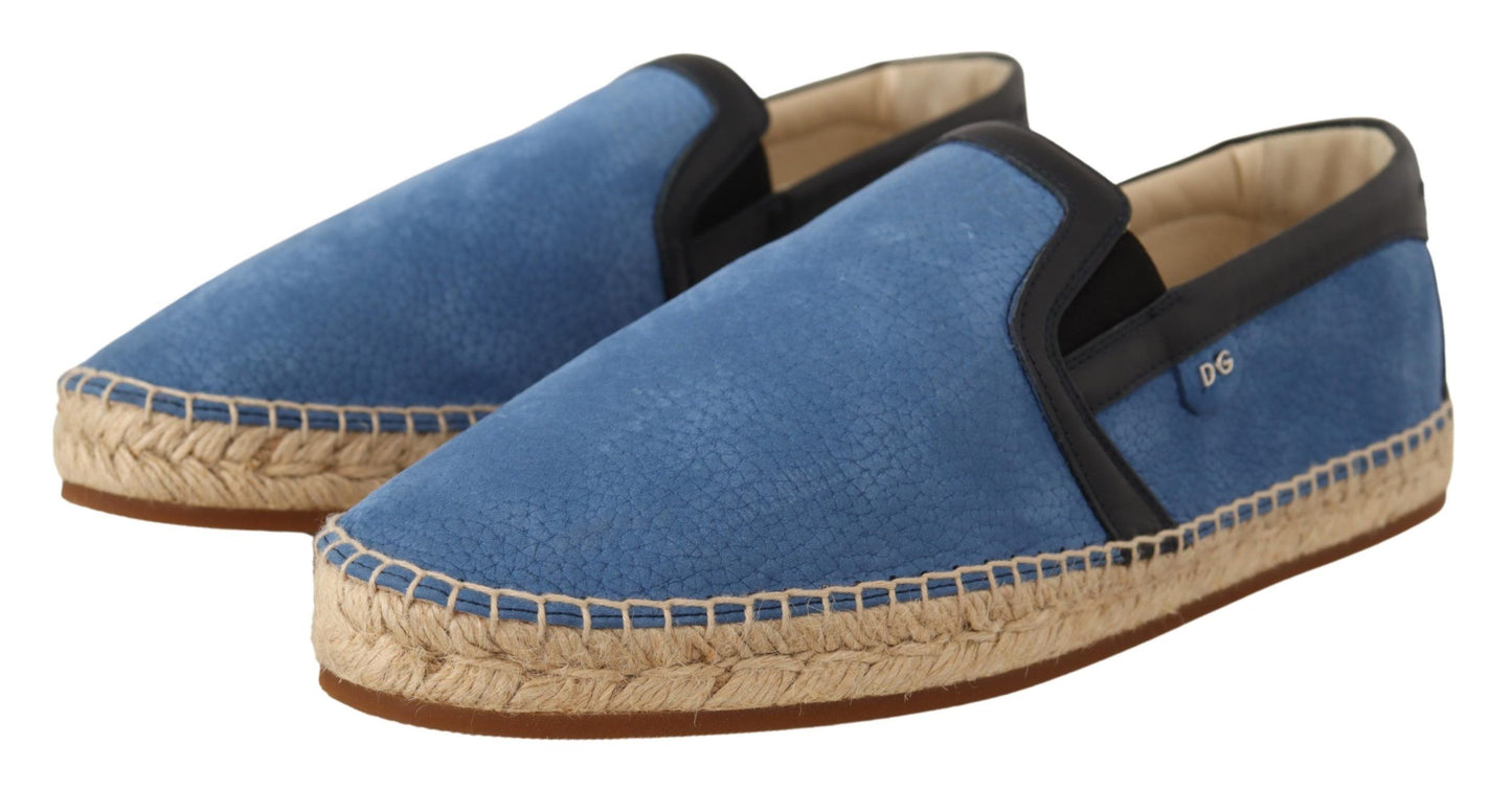 Elegant Blue Leather Loafers