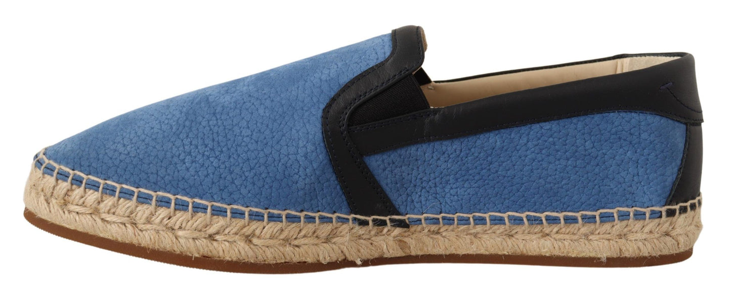 Elegant Blue Leather Loafers