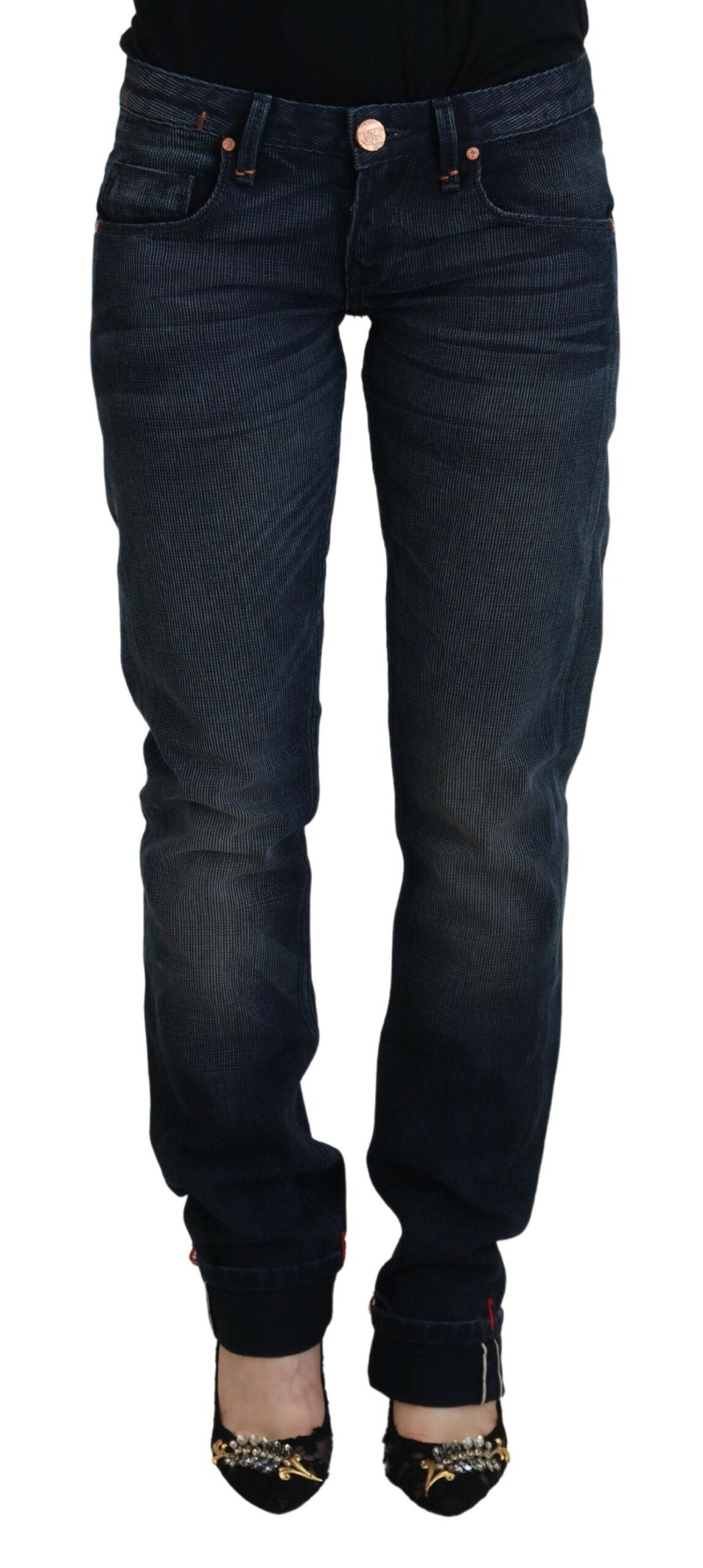 Chic Low Waist Denim Straight Fit Jeans