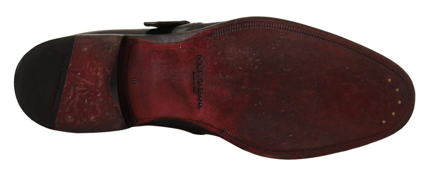 Elegant Black Leather Monk Strap Formal Shoes