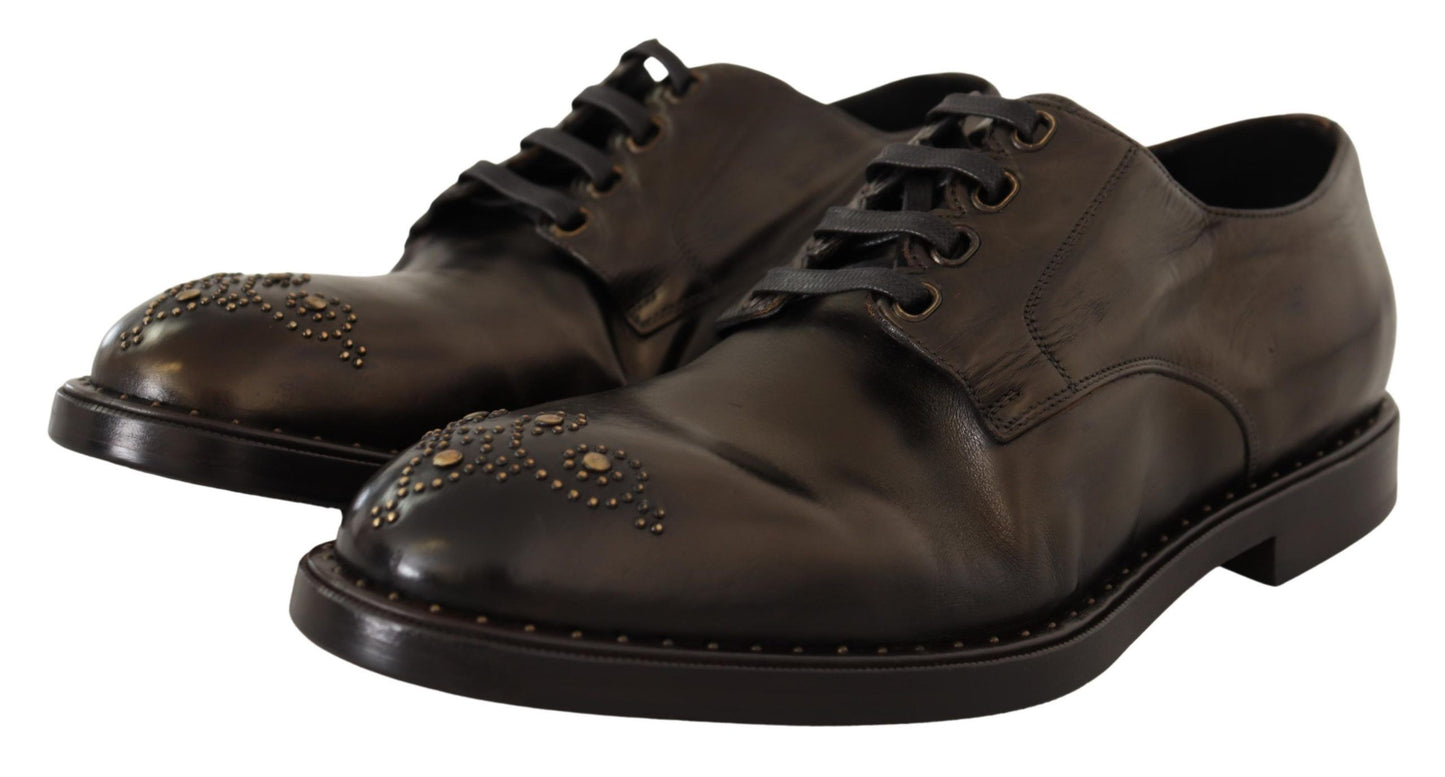 Elegant Studded Black Derby Shoes