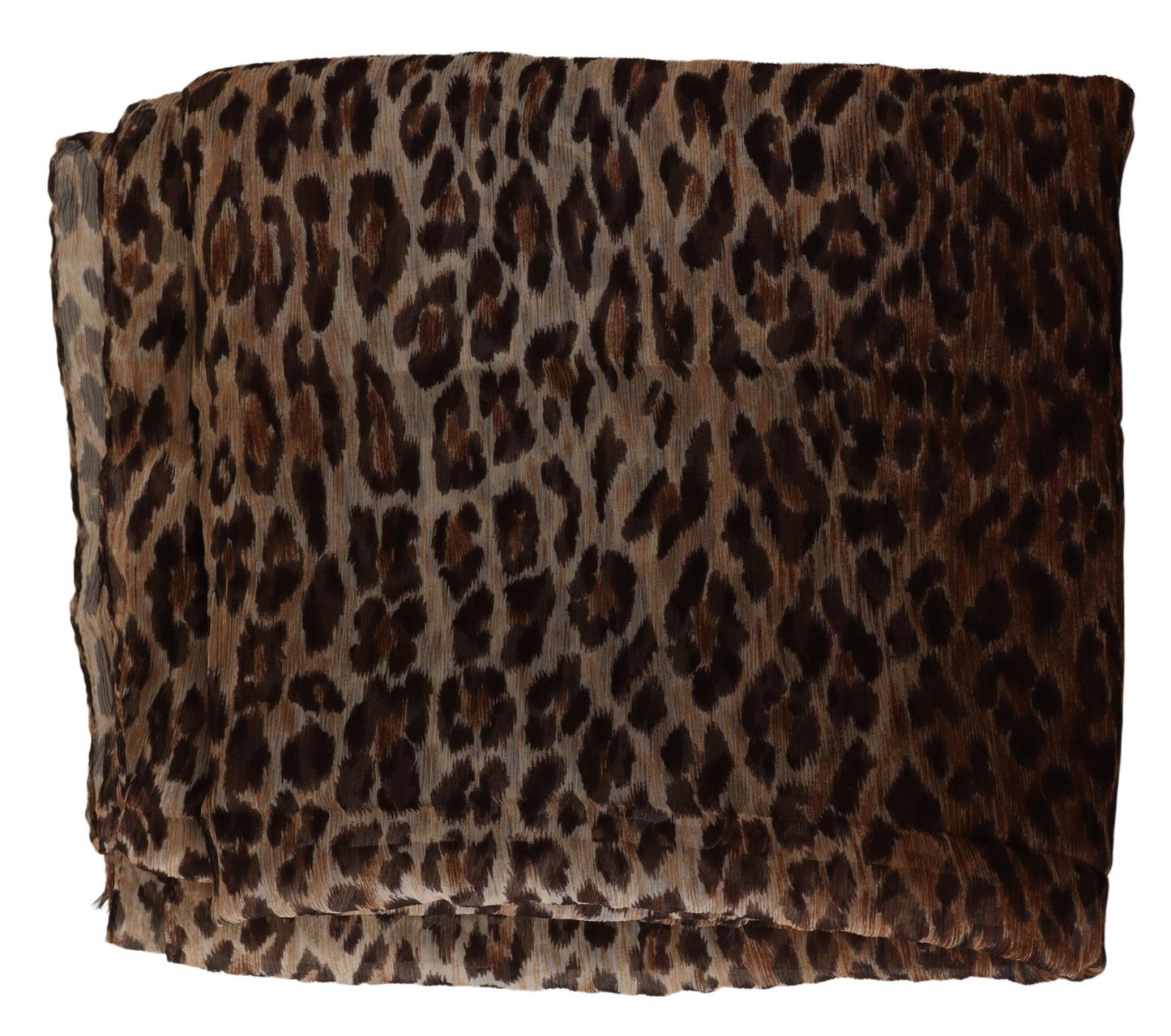 Elegant Leopard Print Silk Scarf