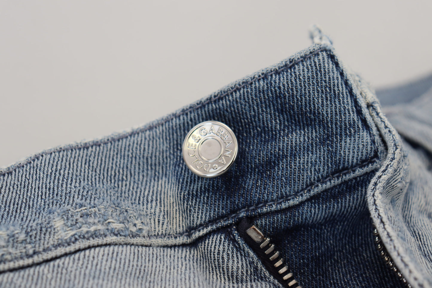 Elegant Italian Denim Pants in Blue Wash