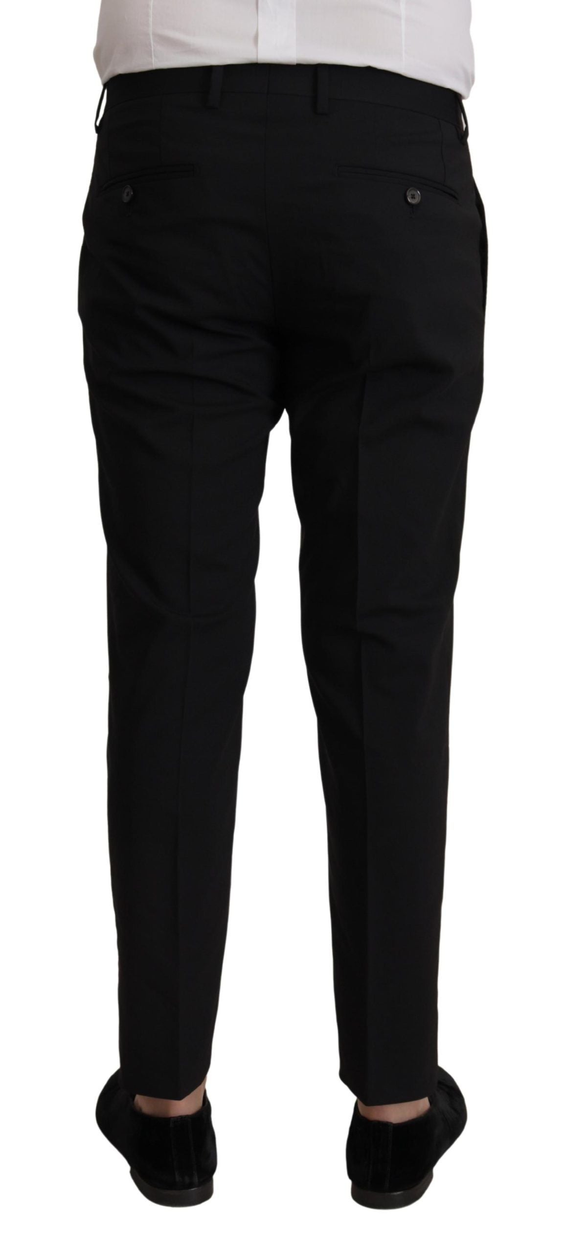 Elegant Black Three Piece Wool Suit