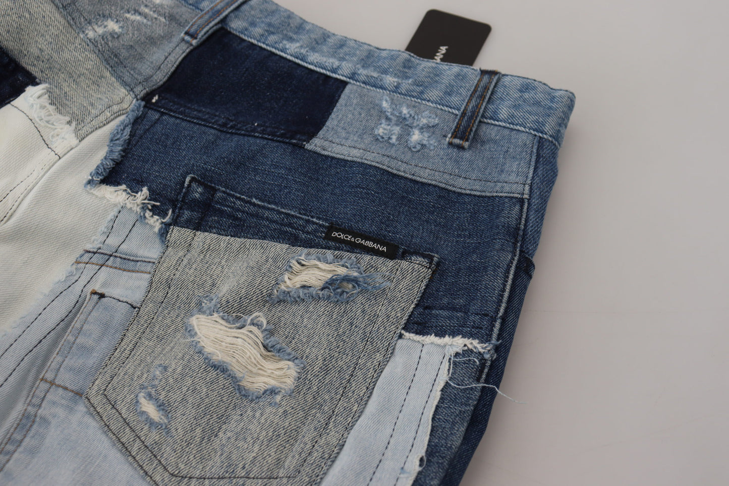 Elegant Patchwork Denim Pants