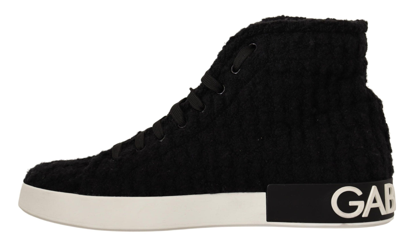 Elegant Black High-Top Sneakers