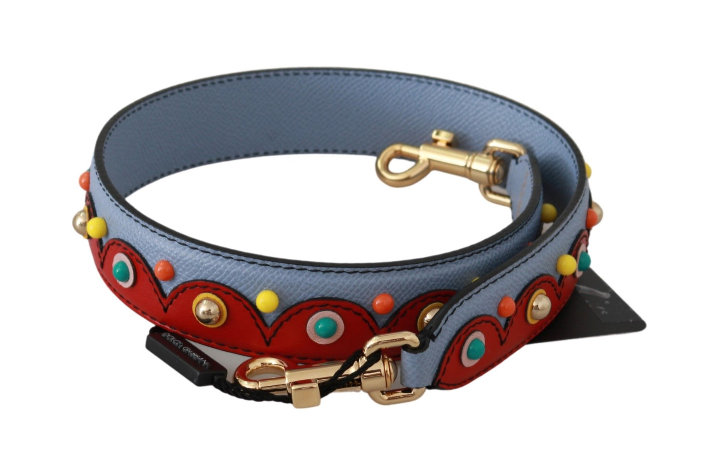 Elegant Blue Leather Shoulder Strap Accessory