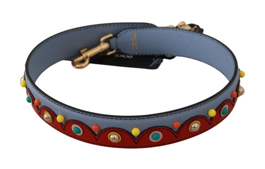 Elegant Blue Leather Shoulder Strap Accessory