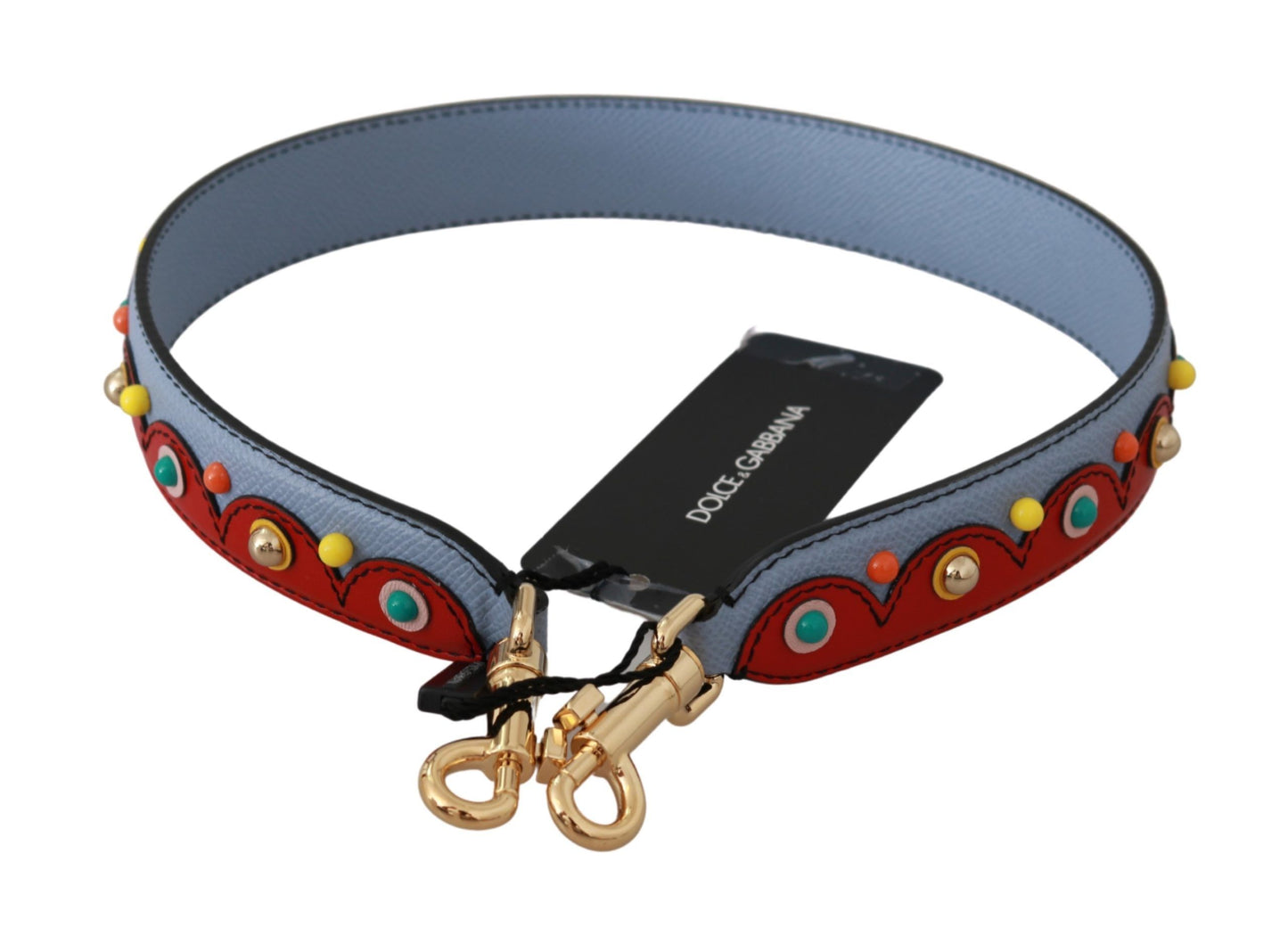 Elegant Blue Leather Shoulder Strap Accessory