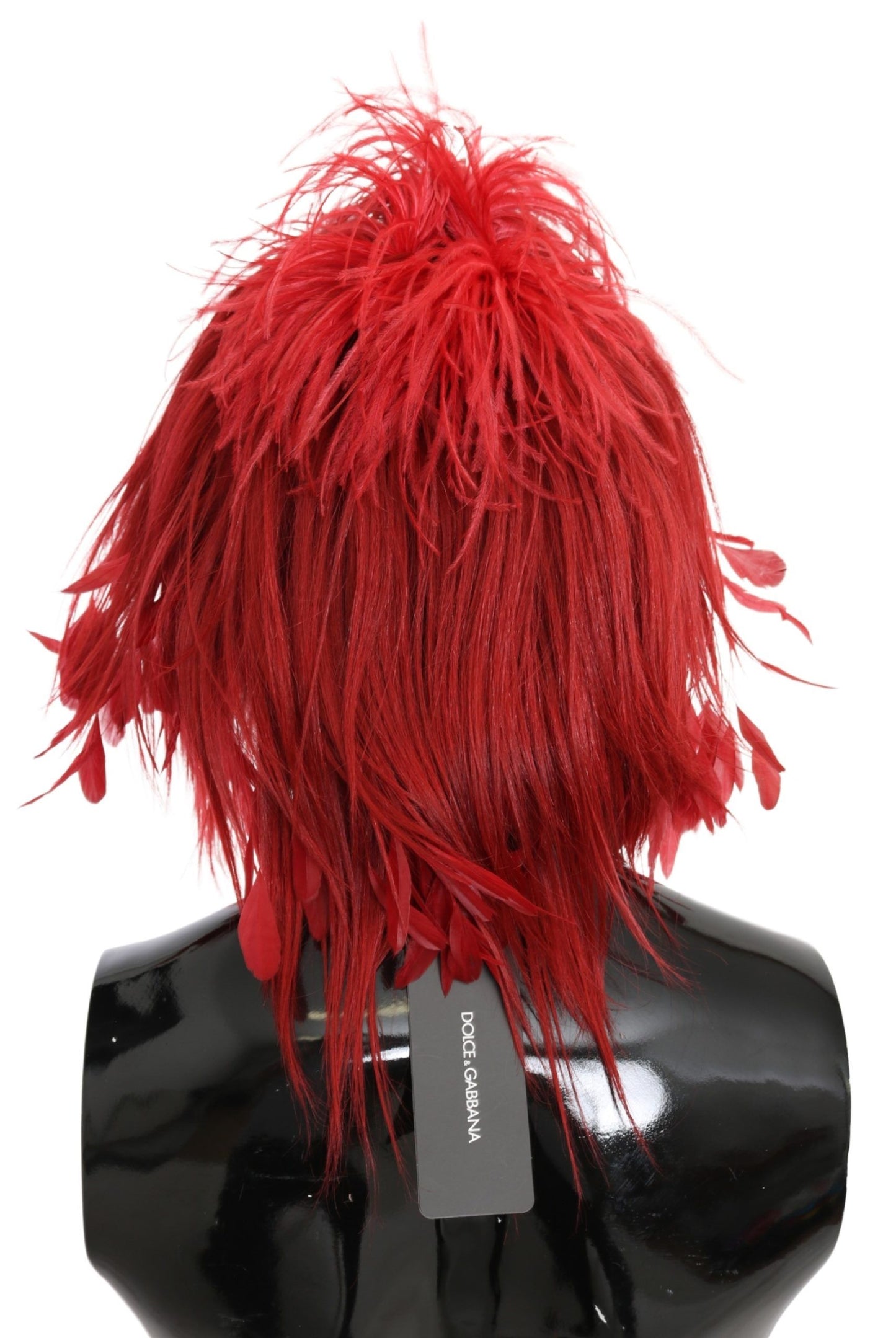 Elegant Red Feather & Fur Fashion Hat