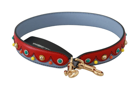 Elegant Blue Leather Shoulder Strap Accessory