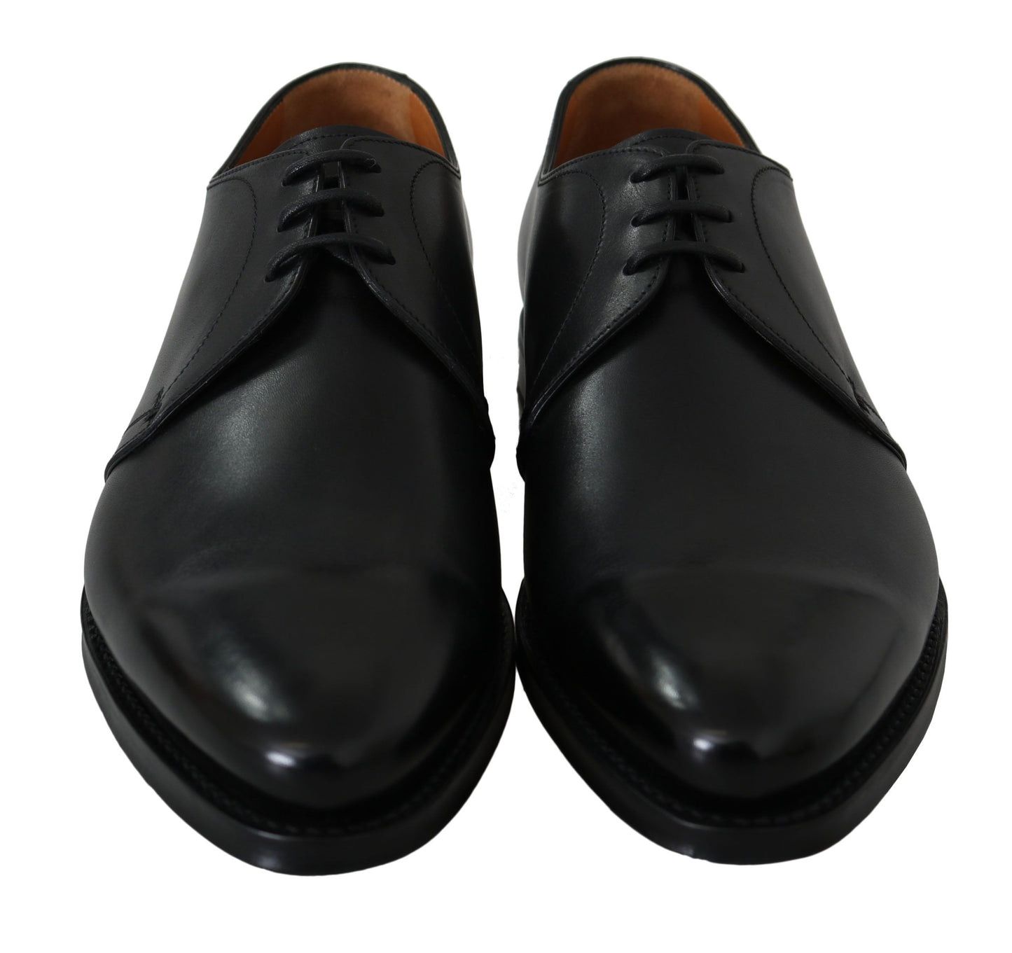 Elegant Black Brushed Leather Derby Shoes