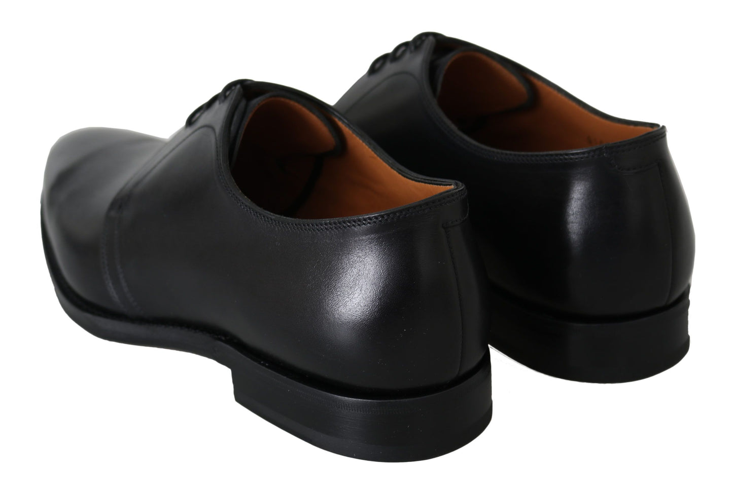 Elegant Black Brushed Leather Derby Shoes