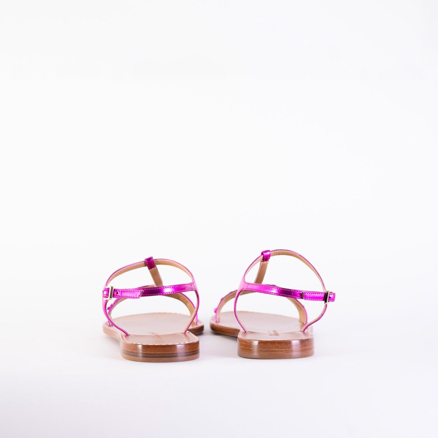 Elegant Fuchsia Leather Sandals