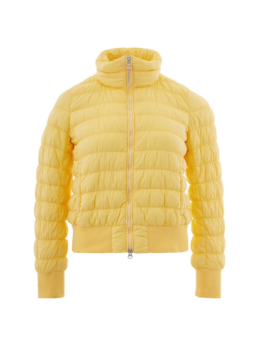 Chic Yellow Quilted Bomber Jacket