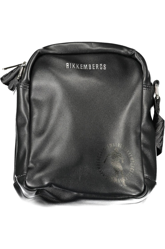 Sleek Black Shoulder Bag with Logo Detail