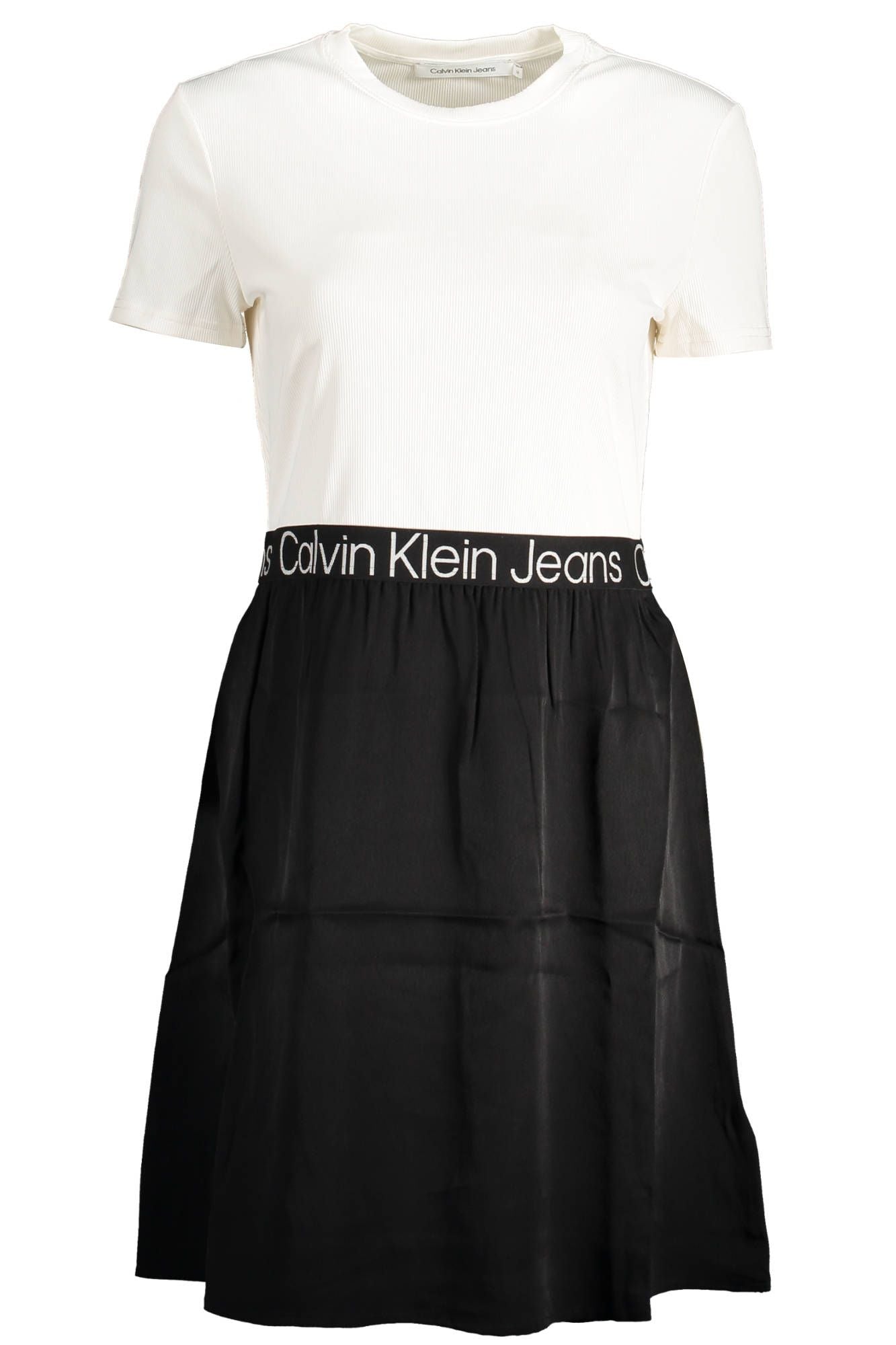 Chic Short Sleeve Dress with Contrasting Skirt