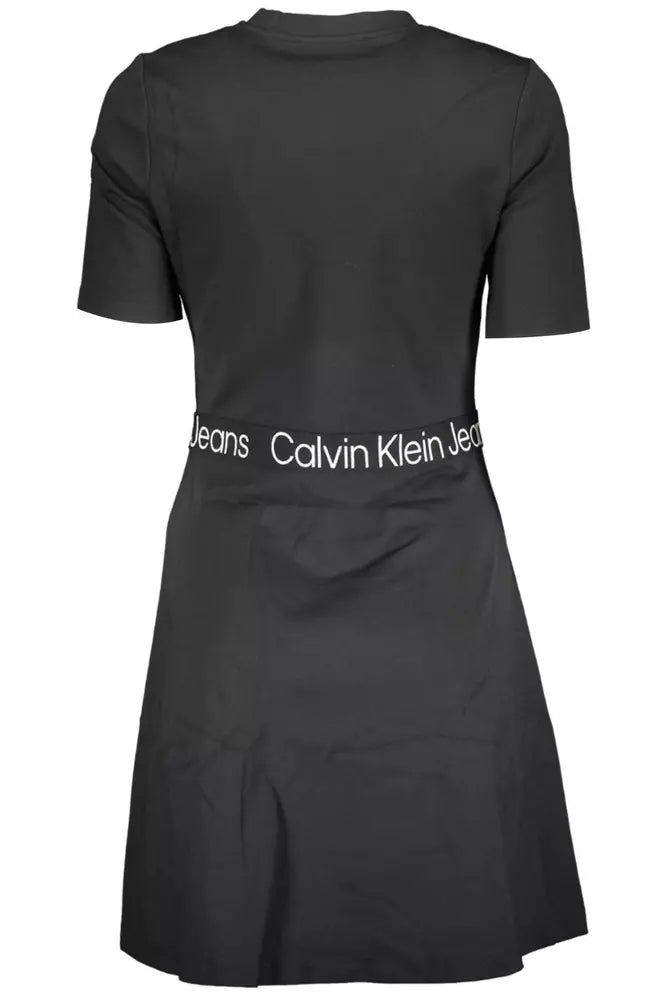 Sleek Black Dress with Elastic Waistband