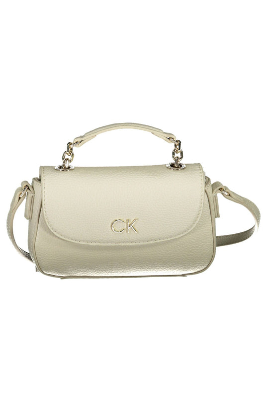 Elegant White Chain Handle Evening Bag